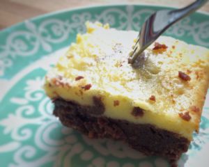 Stück Brownie-Cheesecake