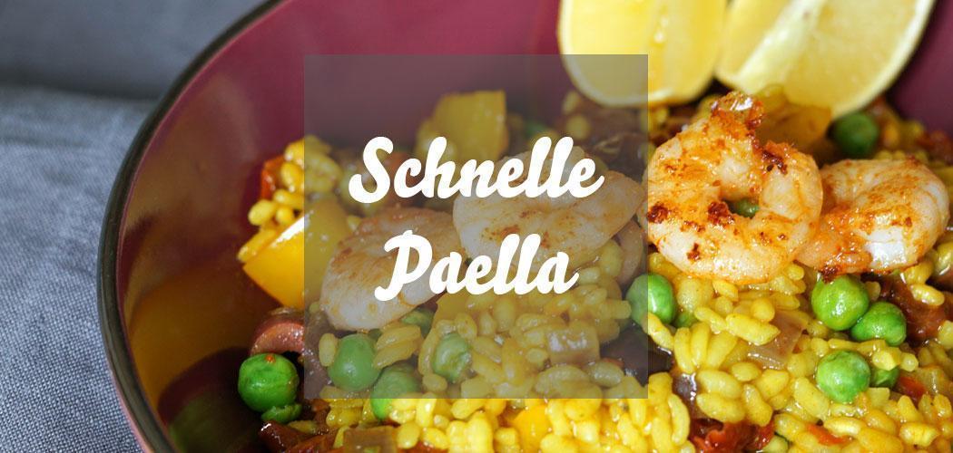 Schnelle Paella mit Erbsen selber kochen » einfaches Paellarezept