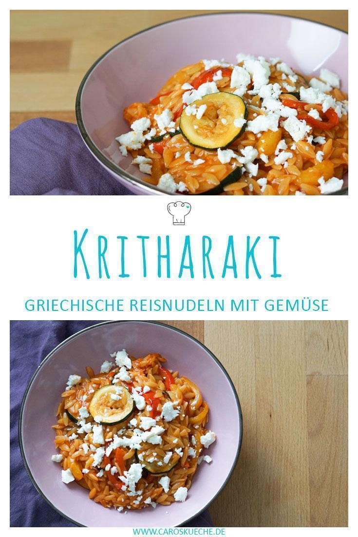 Griechische Kritharaki Rezept mit gegrilltem Gemüse