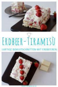 Einfache Erdbeer-Tiramisù-Schnitten ohne Alkohol » Fruchtiges Tiramisù mit Erdbeeren