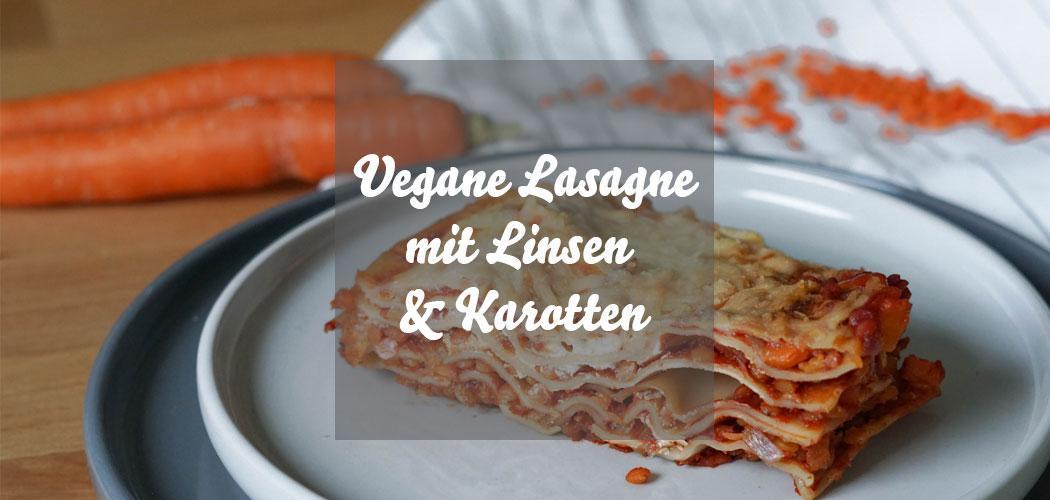Vegane lasagne mit Linsen und Karotten
