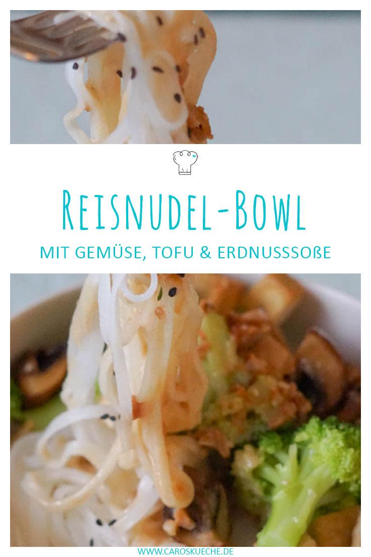 Asiatische Reisnudel-Bowl mit Erdnusssoße