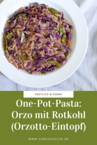 One Pot Pasta: Orzo Eintopf mit Rotkohl