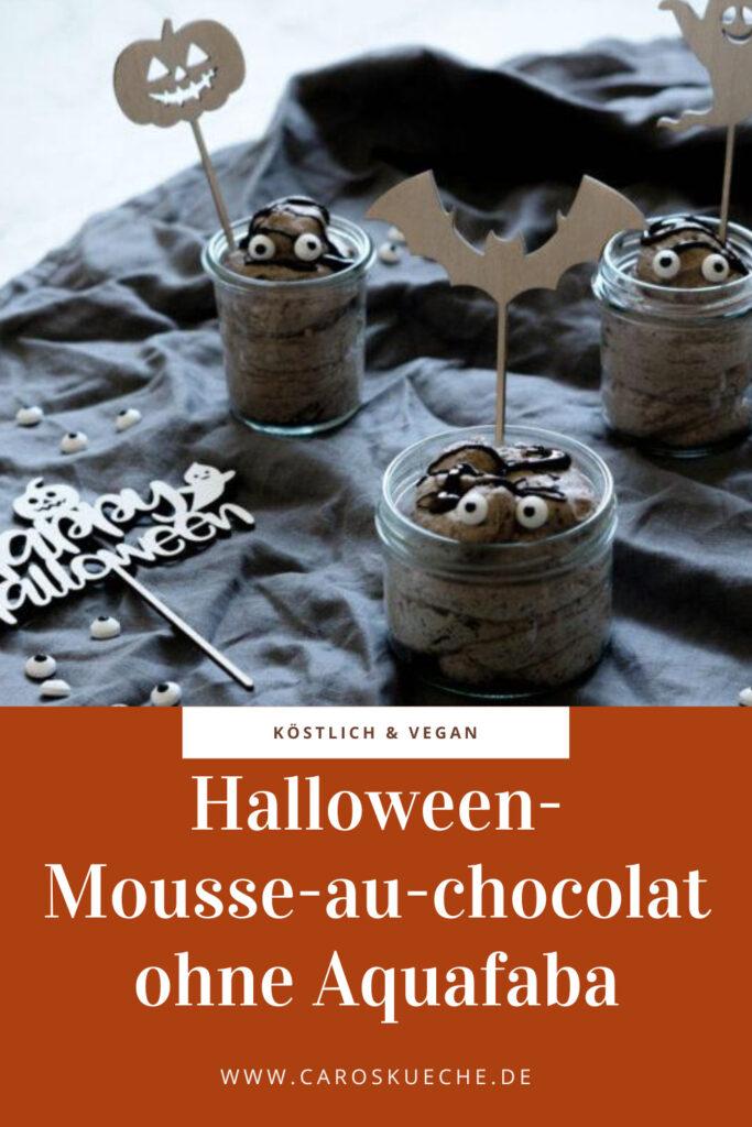 Vegane Mousse-au-chocolat ohne Aquafaba für Halloween