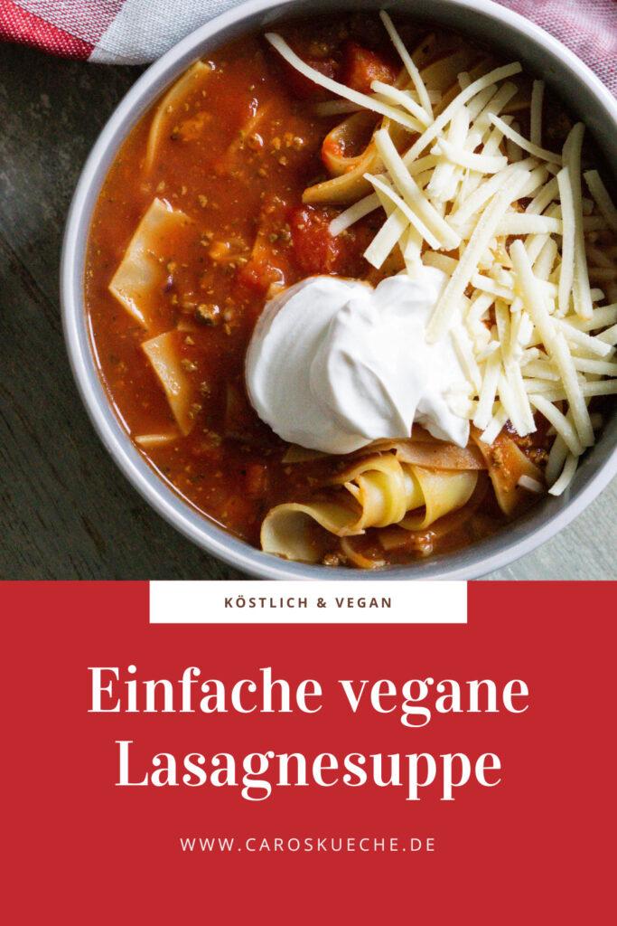 Einfache vegane Lasagnesuppe
