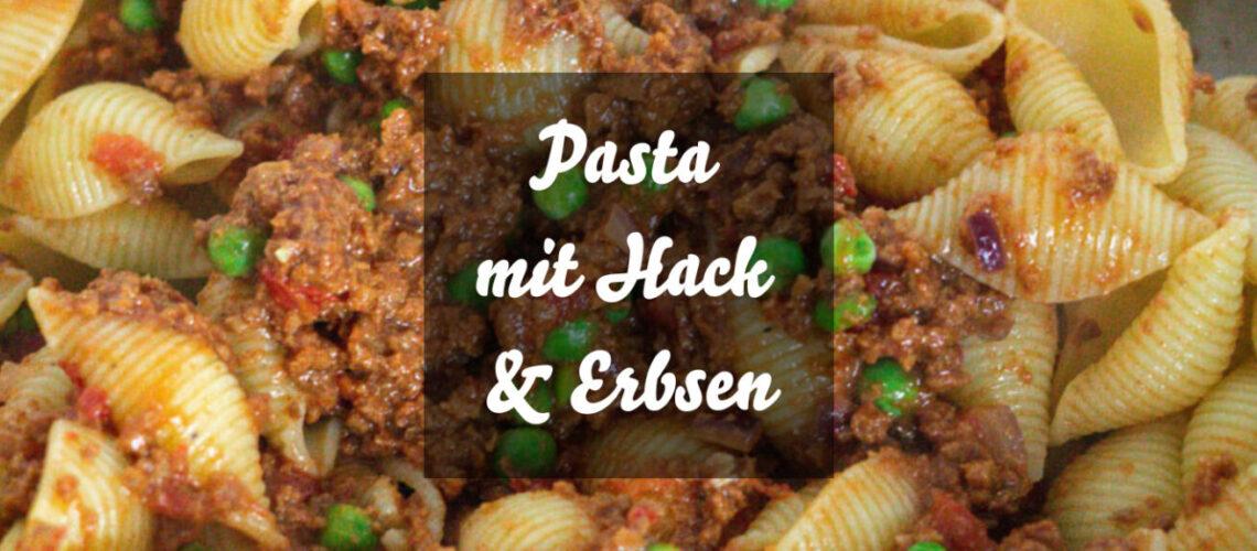 Vegane Pasta mit Hack und Erbsen
