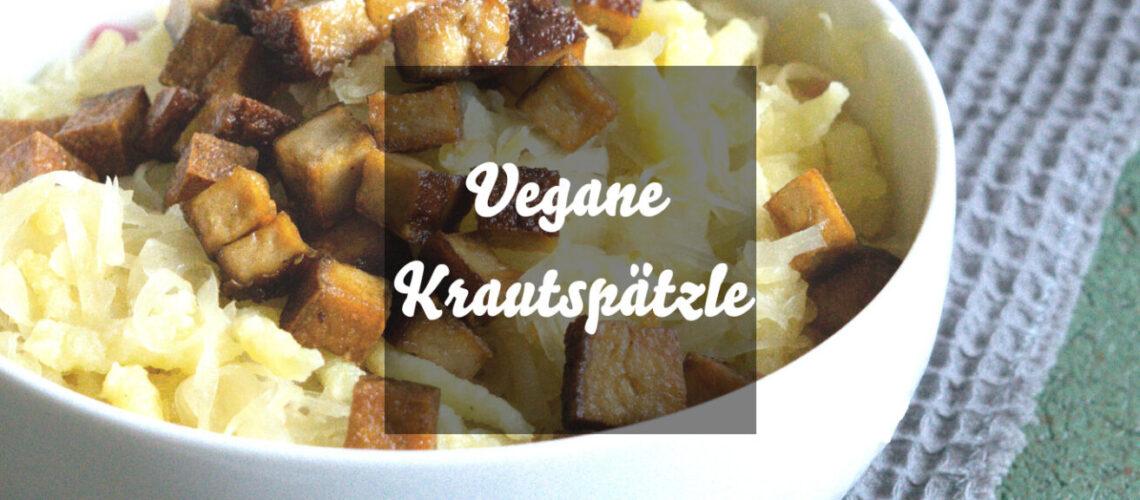 Vegane Krautspätzle: Spätzle mit Sauerkraut und Räuchertofu